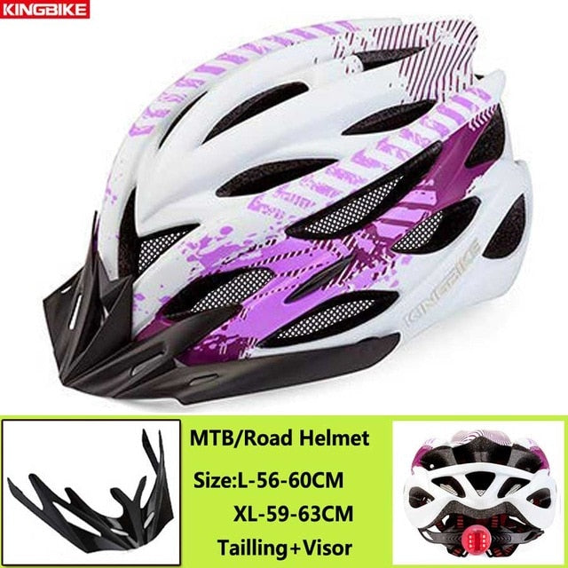 KINGBIKE Cycling Helmet Mountain Road Bicycle Helmet  Men Women MTB Bike Helmet With Taillight Visor Insect Net Casco Ciclismo - EVERTHINGZ