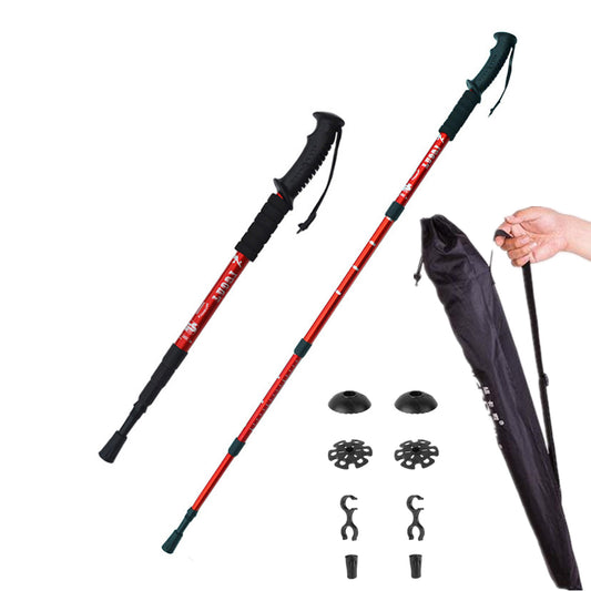 2pcs trekking poles Nordic Walking cane telescopic baton Aluminium Alloy nordic Walking Stick with hiking accessories - EVERTHINGZ