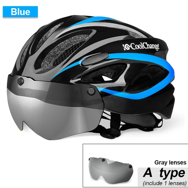 CoolChange Bicycle Helmet EPS Insect Net Road MTB Bike Windproof Lenses Integrally-molded Helmet Cycling Casco Ciclismo - EVERTHINGZ