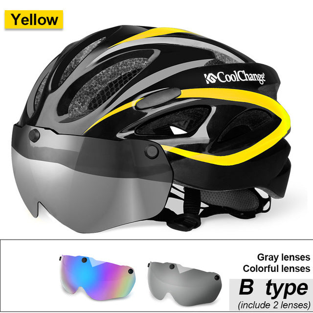 CoolChange Bicycle Helmet EPS Insect Net Road MTB Bike Windproof Lenses Integrally-molded Helmet Cycling Casco Ciclismo - EVERTHINGZ