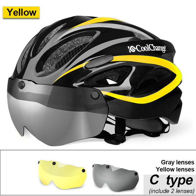 CoolChange Bicycle Helmet EPS Insect Net Road MTB Bike Windproof Lenses Integrally-molded Helmet Cycling Casco Ciclismo - EVERTHINGZ