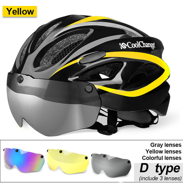 CoolChange Bicycle Helmet EPS Insect Net Road MTB Bike Windproof Lenses Integrally-molded Helmet Cycling Casco Ciclismo - EVERTHINGZ