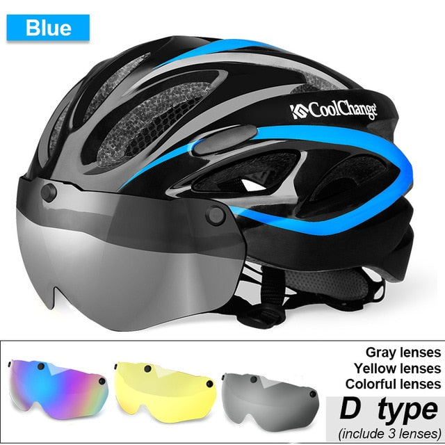 CoolChange Bicycle Helmet EPS Insect Net Road MTB Bike Windproof Lenses Integrally-molded Helmet Cycling Casco Ciclismo - EVERTHINGZ