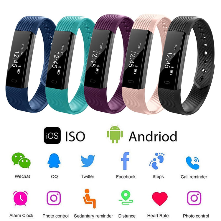 5 Candy Colors Outdoor Fitness Tracker Running Walking Pedometer Heart Rate Monitor Smart Bracelet Health Sleep Activity Tracker - EVERTHINGZ